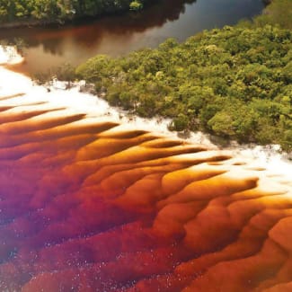 Strange water color of Rio Negro