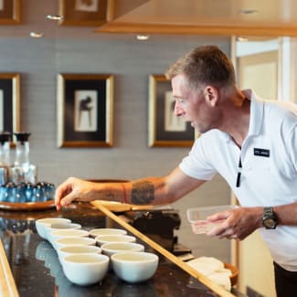 Chef preparing desserts