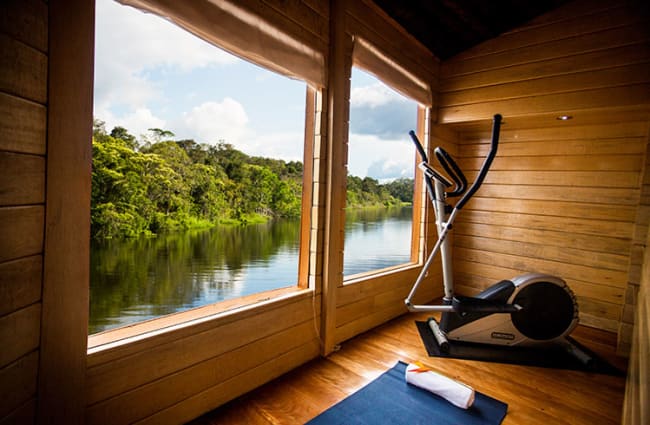 Exercise room with the river view