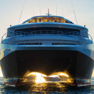 Catamaran on the water