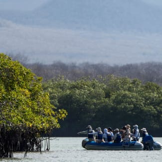 Group of people on a zodiac