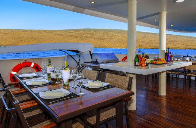 Tables on the open deck