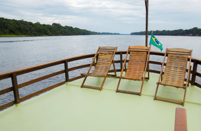 Lounge chairs on the deck