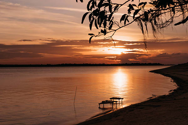 Untamed Amazon's 4-Day Tukano Cruise Day Three - Sunset at the beach.